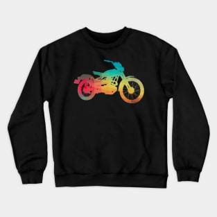 Rainbow motorcycle silhouette Crewneck Sweatshirt